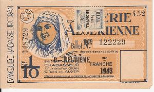 Algerie - Loterie Algerienne 1943 - 12 x 7